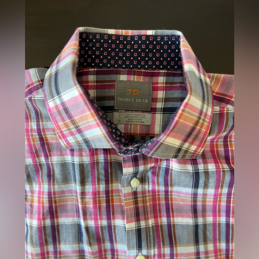 Thomas Dean Button Down Sport Shirt